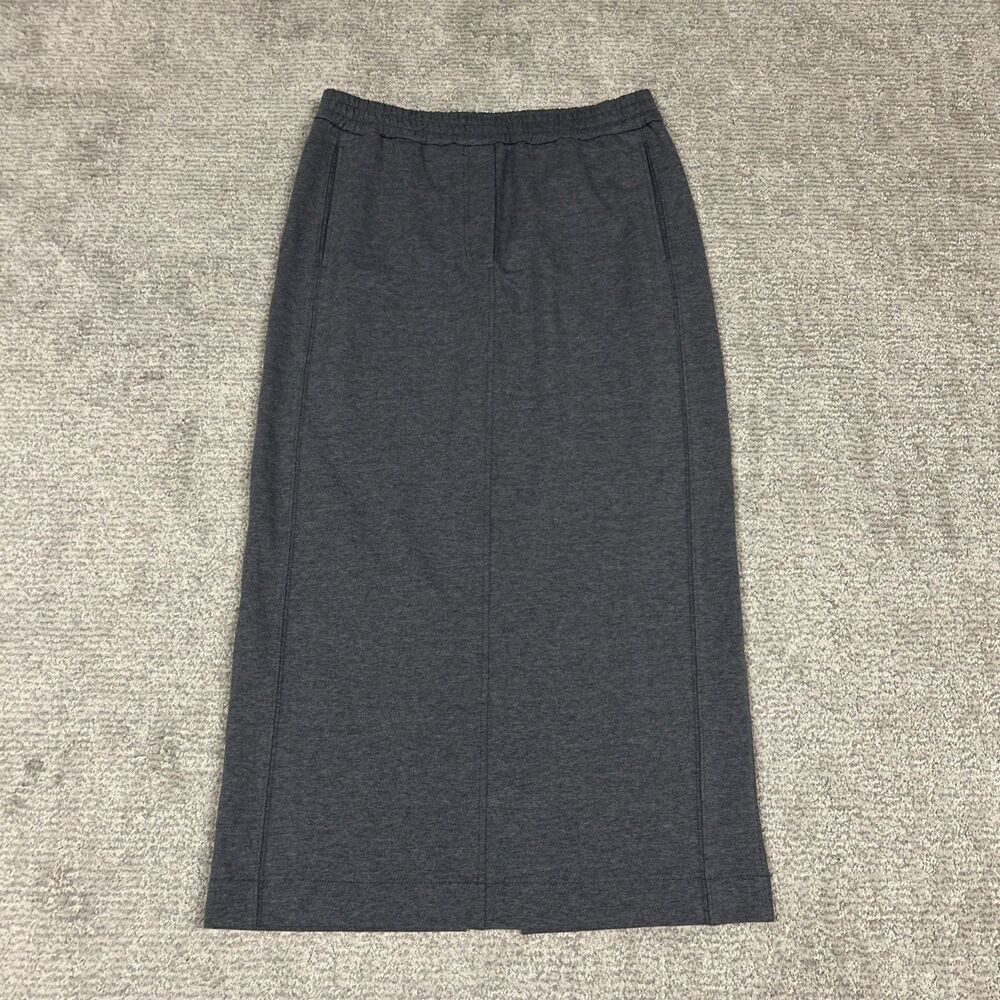 Brunello Cucinelli Maxi Skirt Womens Large Gray Cotton Pockets Made in Italy